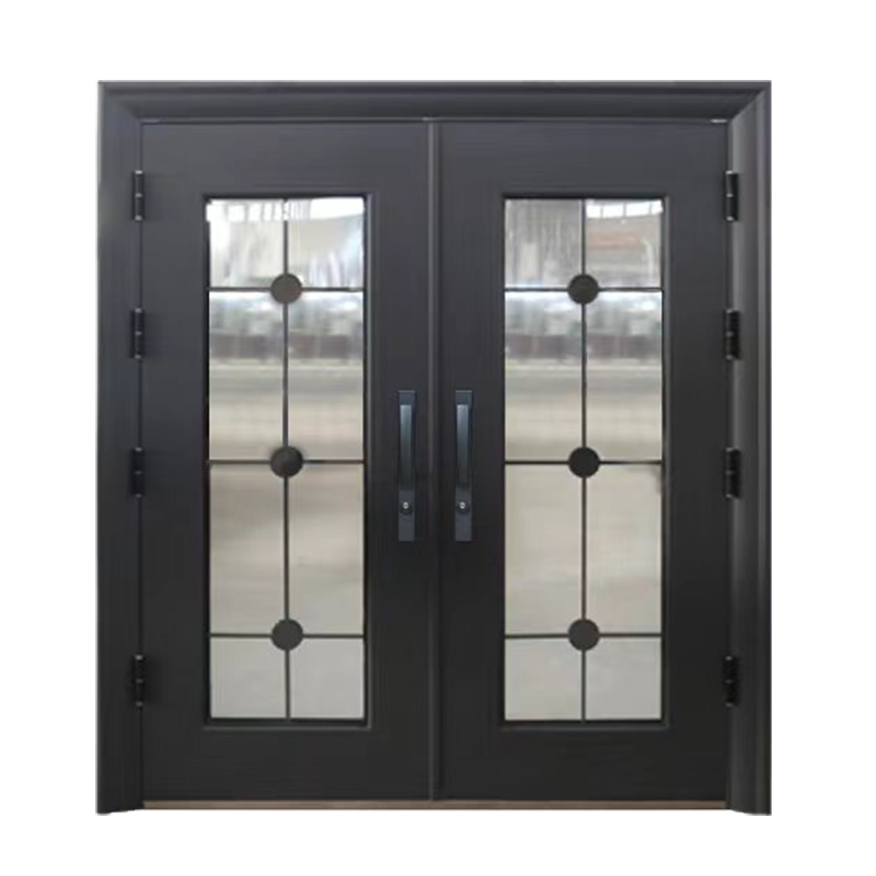 70 triangular flower frame 105 semi-glass building door-01 plastic spray non-standard building entry door