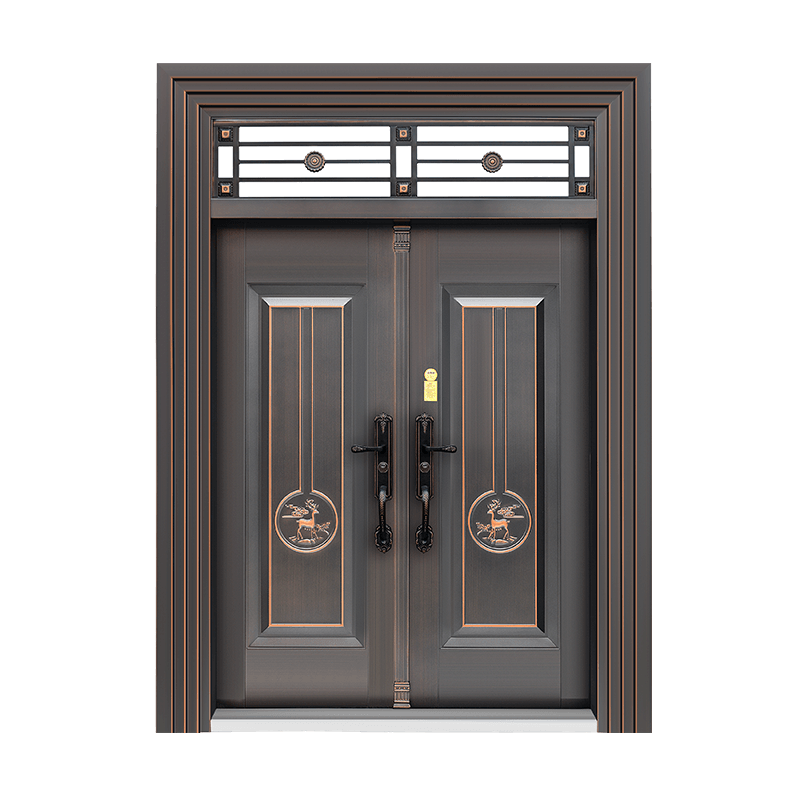 90 three-sided frame 220 steel set door 27 wall fulu double to 16 pure copper non-standard premium door