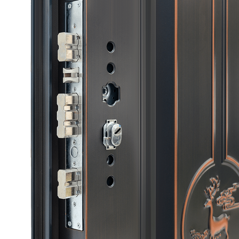 90 three-sided frame 220 steel set door 27 wall fulu double to 16 pure copper non-standard premium door