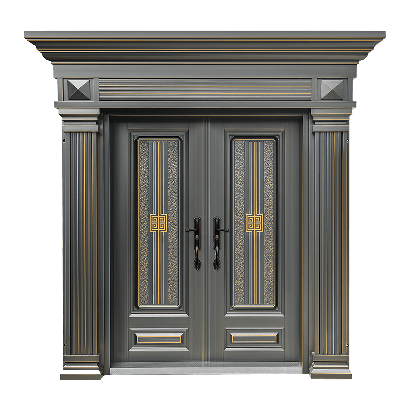 Villa door 27 walls-pro shengshi nianhua (slanted splicing) + tianci 10 pure copper non-standard spliced door