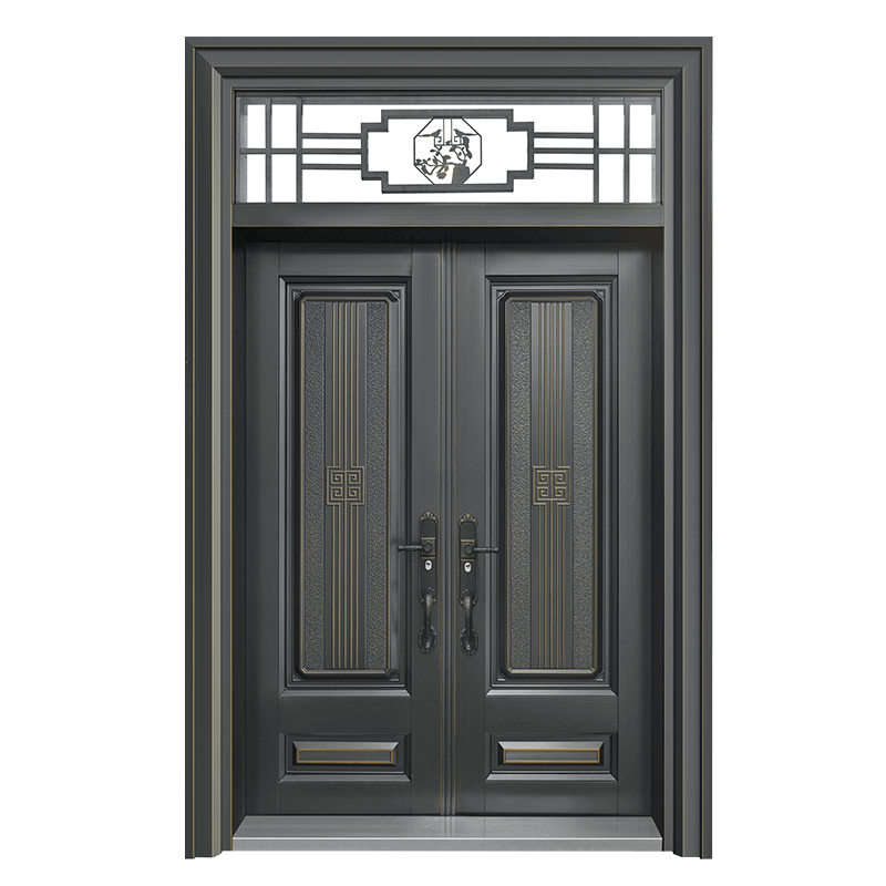 90 three-sided frame 170 steel set door 27 walls-pro shengshi nianhua (oblique splicing) + tianci 10 pure copper non-standard spliced door