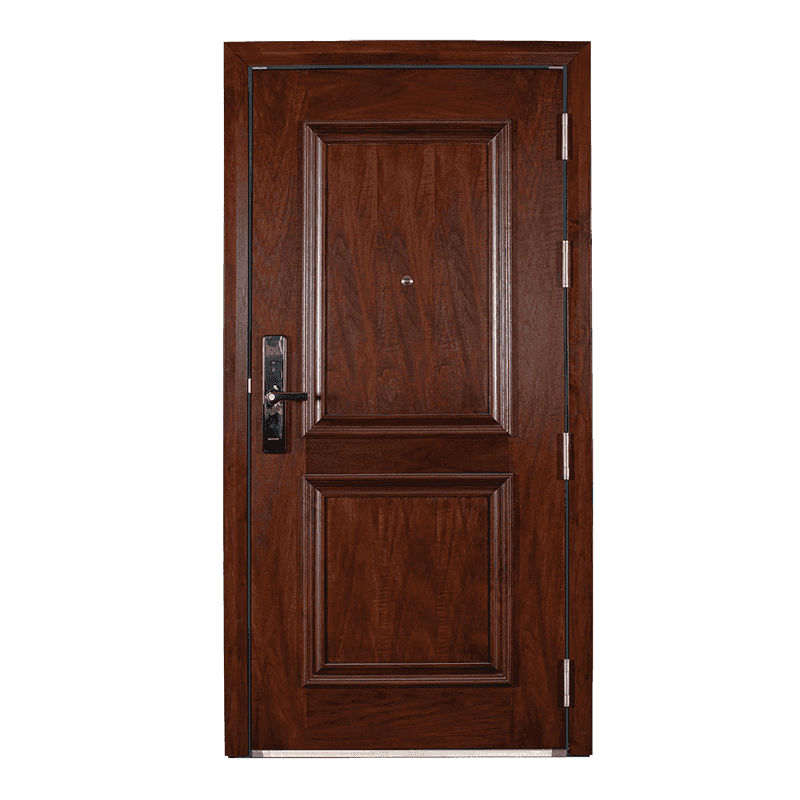 70 lace frame-pro steel-wood two-sided (buckle) wood-open steel-wood armored entry door
