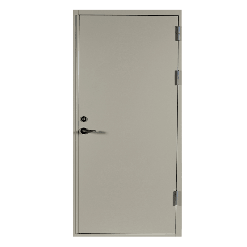 40mm flat frame, spray-coated steel public area fire door